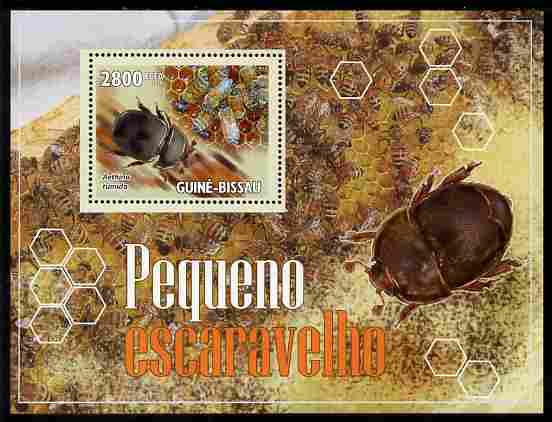 Guinea - Bissau 2010 Small Hive Beetle perf m/sheet unmounted mint , stamps on insects, stamps on beetles, stamps on bees, stamps on honey