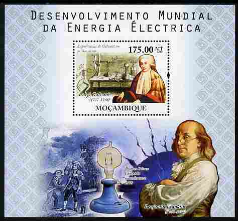 Mozambique 2010 World Electric Power Development perf s/sheet unmounted mint , stamps on personalities, stamps on edison, stamps on energy