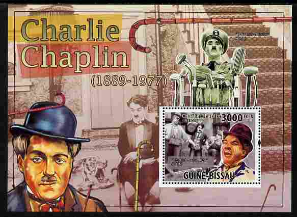 Guinea - Bissau 2010 Charlie Chaplin perf s/sheet unmounted mint , stamps on personalities, stamps on chaplin, stamps on comedy