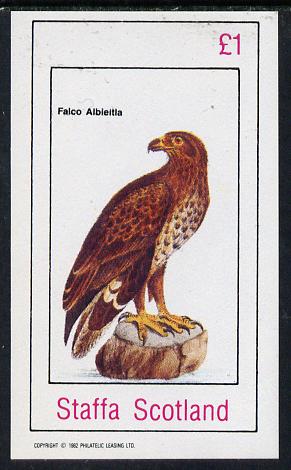 Bernera 1982 Birds #44 (Falcon) imperf souvenir sheet (Â£1 value)unmounted mint, stamps on birds, stamps on falcons, stamps on birds of prey