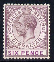 Gibraltar 1912-24 KG5 MCA 6d dull purple & mauve mounted mint SG 80, stamps on , stamps on  kg5 , stamps on 