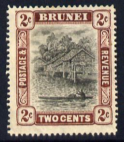 Brunei 1908-22 River Scene MCA 2c black & brown mounted mint SG 36, stamps on rivers