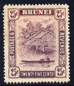 Brunei 1908-22 River Scene MCA 25c dull purple mounted mint SG 43a, stamps on rivers