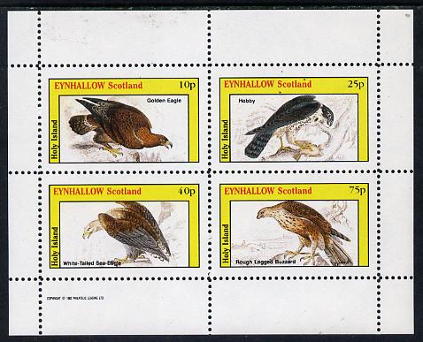 Eynhallow 1982 Birds of Prey #02 (Golden Eagle, Hobby, etc) perf  set of 4 values (10p to 75p) unmounted mint, stamps on birds, stamps on birds of prey