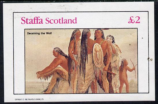 Staffa 1982 N American Indian Culture imperf deluxe sheet unmounted mint (Â£2 value) unmounted mint , stamps on cultures    indians   americana, stamps on wild-west, stamps on wild west