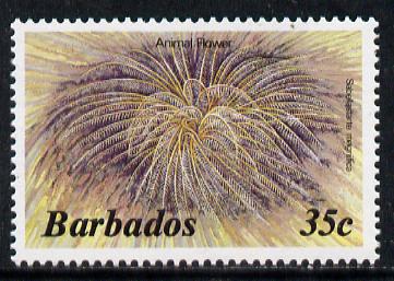 Barbados 1986 Animal Flower 35c (from Marine Life def set) without imprint date unmounted mint, SG 798A, stamps on marine-life