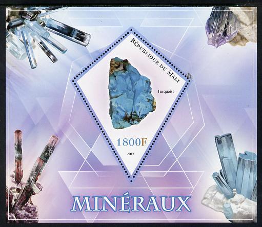 Mali 2013 Minerals #1 perf s/sheet containing one diamond shaped value unmounted mint, stamps on minerals