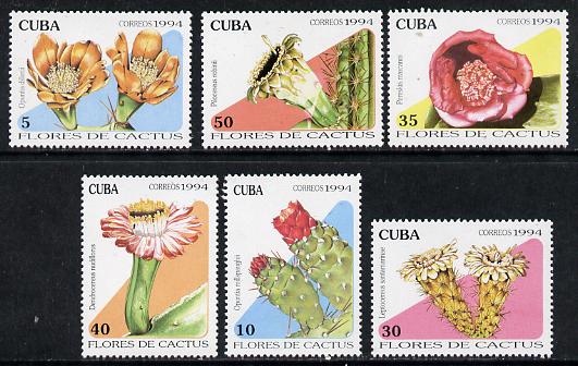 Cuba 1994 Cacti set of 6 unmounted mint, Mi 3764-69, stamps on flowers   cacti