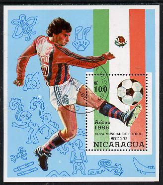 Nicaragua 1986 Football World Cup Championships (2nd issue) m/sheet cto used, SG MS 2738, stamps on , stamps on  stamps on sport    football