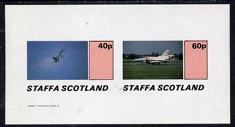 Staffa 1982 Jets #3 imperf  set of 2 values (40p & 60p) unmounted mint , stamps on aviation