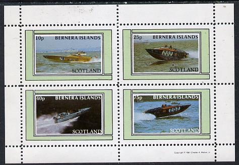 Bernera 1981 Power Boats perf  set of 4 values (10p to 75p) unmounted mint, stamps on ships