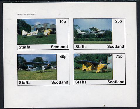 Staffa 1982 Light Aircraft #2 imperf  set of 4 values unmounted mint, stamps on aviation