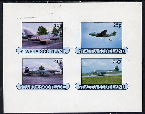 Staffa 1982 Military Jets #4 imperf  set of 4 values (10p to 75p) unmounted mint, stamps on , stamps on  stamps on aviation