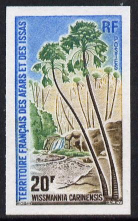 French Afars & Issas 1975 Palm Tree 20f imperf from limited printing unmounted mint, as SG 661*, stamps on trees