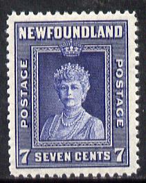 Newfoundland 1941-44 KG6 Queen Mary 7c (line perf 12.5) unmounted mint SG 281*, stamps on royalty, stamps on  kg6 , stamps on 