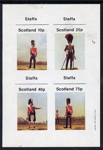 Staffa 1981 Military Uniforms imperf  set of 4 values (10p to 75p) unmounted mint , stamps on militaria, stamps on uniforms