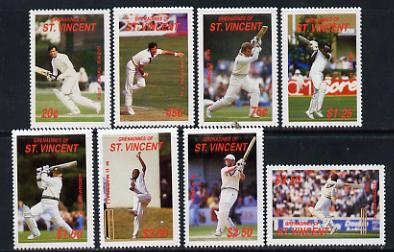 St Vincent - Grenadines 1988 Cricketers set of 8 unmounted mint SG 573-80, stamps on cricket  sport
