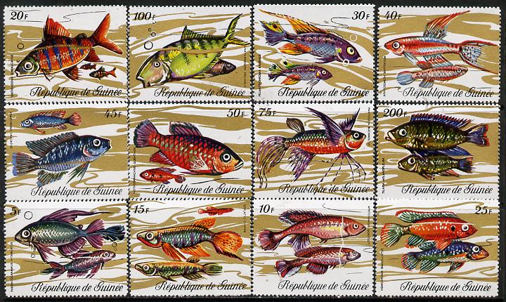Guinea - Conakry 1971 Fish perf set of 12 unmounted mint SG 729-40*, stamps on fish