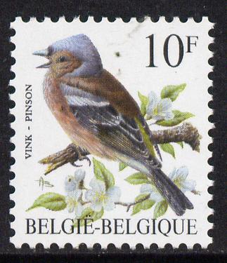 Belgium 1985-90 Birds #1 Chaffinch 10f unmounted mint, SG 2854, stamps on birds    