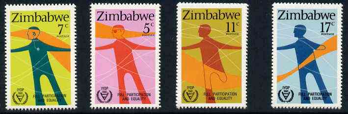 Zimbabwe 1981 International Year of the Disabled set of 4, SG 602-05 unmounted mint*, stamps on disabled