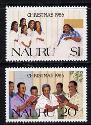 Nauru 1986 Christmas set of 2 unmounted mint SG 344-45, stamps on christmas 