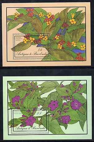 Antigua 1986 Flowers set of 2 m/sheets, SG MS 1036 unmounted mint, stamps on flowers