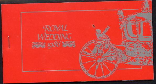 Tuvalu 1986 Royal Wedding (Andrew & Fergie) $6.40 booklet (SG SB6) State Coach in silver, panes imperf, stamps on royalty, stamps on andrew, stamps on fergie, stamps on 