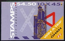 Australia 1993 Trains of Australia $4.50 self-adhesive booklet complete, SG SB80, stamps on railways    self adhesive