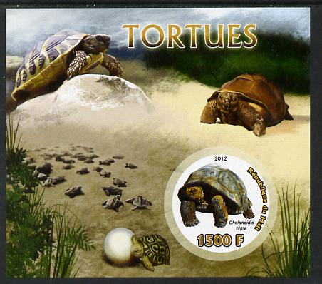 Mali 2012 Fauna - Tortoises imperf m/sheet containing 1500f circular value unmounted mint, stamps on , stamps on  stamps on shaped, stamps on  stamps on tortoises