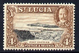 St Lucia 1936 KG5 Pictorial 4d black & red-brown unmounted mint, SG 119, stamps on , stamps on  kg5 , stamps on ports