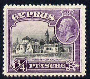 Cyprus 1934 KG5 Pictorial 3/4pi black & scarlet mounted mint SG 135, stamps on , stamps on  kg5 , stamps on churches