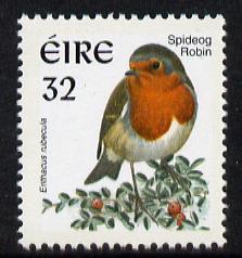 Ireland 1997-2000 Birds - Robin 32p with phosphor frame unmounted mint SG 1053p, stamps on birds, stamps on robin