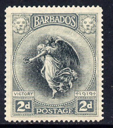 Barbados 1920-21 Victory MCA 2d black & grey mounted mint SG 204, stamps on victory, stamps on  ww1 , stamps on 