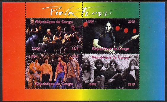 Congo 2015 Pink Floyd #1 perf sheetlet containing 4 values unmounted mint. Note this item is privately produced and is offered purely on its thematic appeal, stamps on pops, stamps on rock, stamps on music
