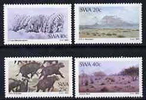 South West Africa 1983 Painters set of 4 unmounted mint, SG 415-18*, stamps on arts, stamps on animals, stamps on zebras, stamps on buffalo, stamps on bovine, stamps on mountains, stamps on zebra