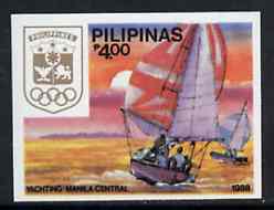 Philippines 1988 Yachting 4p imperf from Seoul Olympic Games set unmounted mint, as SG 2093B*, stamps on yachting     sailing