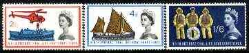 Great Britain 1963 Lifeboat Conference set of 3 (ordinary) unmounted mint SG 639-41, stamps on rescue, stamps on ships