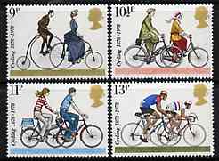 Great Britain 1978 Cycling Centenaries set of 4 unmounted mint SG 1067-70  (gutter pairs available price x 2), stamps on bicycles
