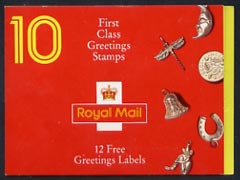 Great Britain 1991 Greeting Stamps (Good Luck) unmounted mint booklet pane of 10  plus 12 labels, stamps on rainbow, stamps on birds, stamps on 