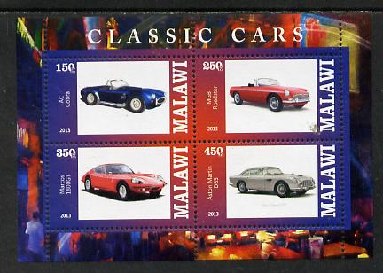 Malawi 2013 Classic Cars #2 perf sheetlet containing 4 values unmounted mint, stamps on cars