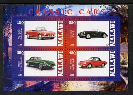 Malawi 2013 Classic Cars #3 perf sheetlet containing 4 values unmounted mint, stamps on , stamps on  stamps on cars