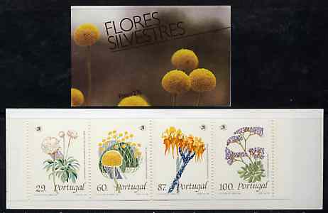 Portugal 1989 Wild Flowers 276E booklet complete and pristine, SG SB52, stamps on flowers