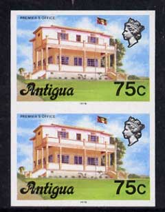 Antigua 1976 Premier's Office 75c (with imprint) unmounted mint imperforate pair (as SG 482B), stamps on constitutions
