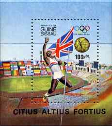 Guinea - Bissau 1983 Los Angeles Olympic Games  Gold Medallists m/sheet unmounted mint, SG MS 903, Mi BL 261, stamps on sport     olympics      flags    decathlon