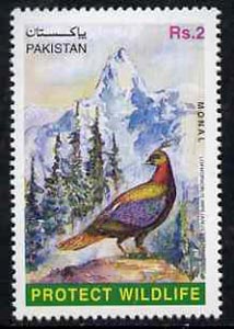 Pakistan 1997 Protect Wildlife 2r Monal unmounted mint*, stamps on birds