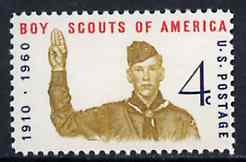 United States 1960 American Scout Movement 50th Anniversary, unmounted mint SG 1144*, stamps on scouts