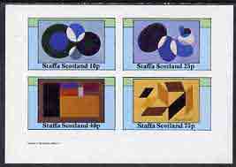 Staffa 1982 Modern Art (Shapes) imperf set of 4 values (10p to 75p) unmounted mint, stamps on arts