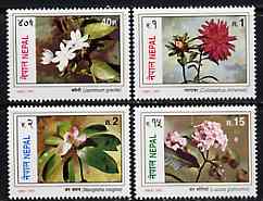 Nepal 1997 Flowers perf set of 4 unmounted mint, SG 662-65*, stamps on flowers