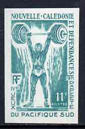 New Caledonia 1971 South Pacific Games 11f Weight Lifting unmounted mint imperf colour trial proof (several different combinations available but price is for ONE) as SG 488, stamps on , stamps on  stamps on weightlifting     sport