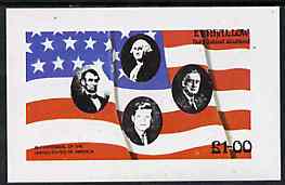 Eynhallow 1976 USA Bicentenary (US Presidents & Flag) imperf souvenir sheet unmounted mint, stamps on personalities     americana     flags     kennedy    lincoln    usa-presidents